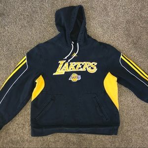 Vintage Adidas Style Lakers Embroidered Hoodie